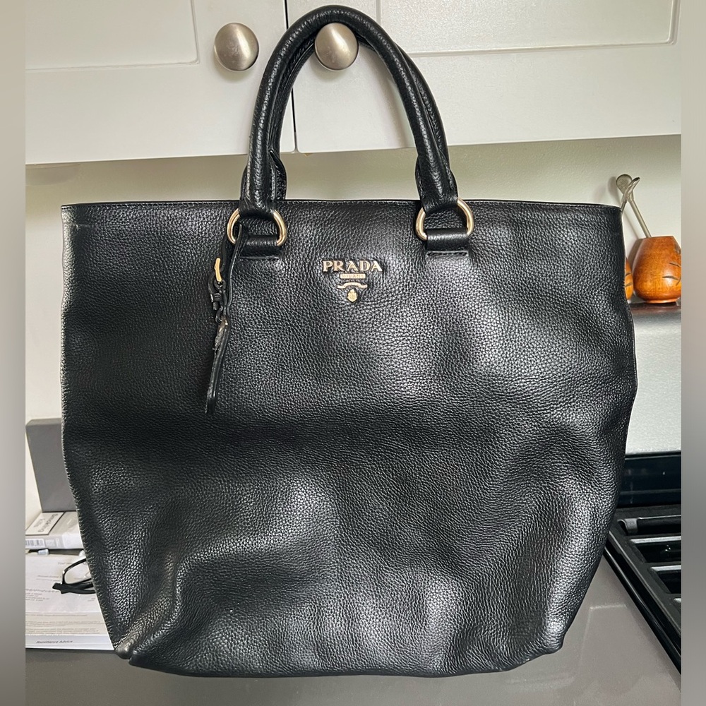 Prada Large Phoebe leather black bag